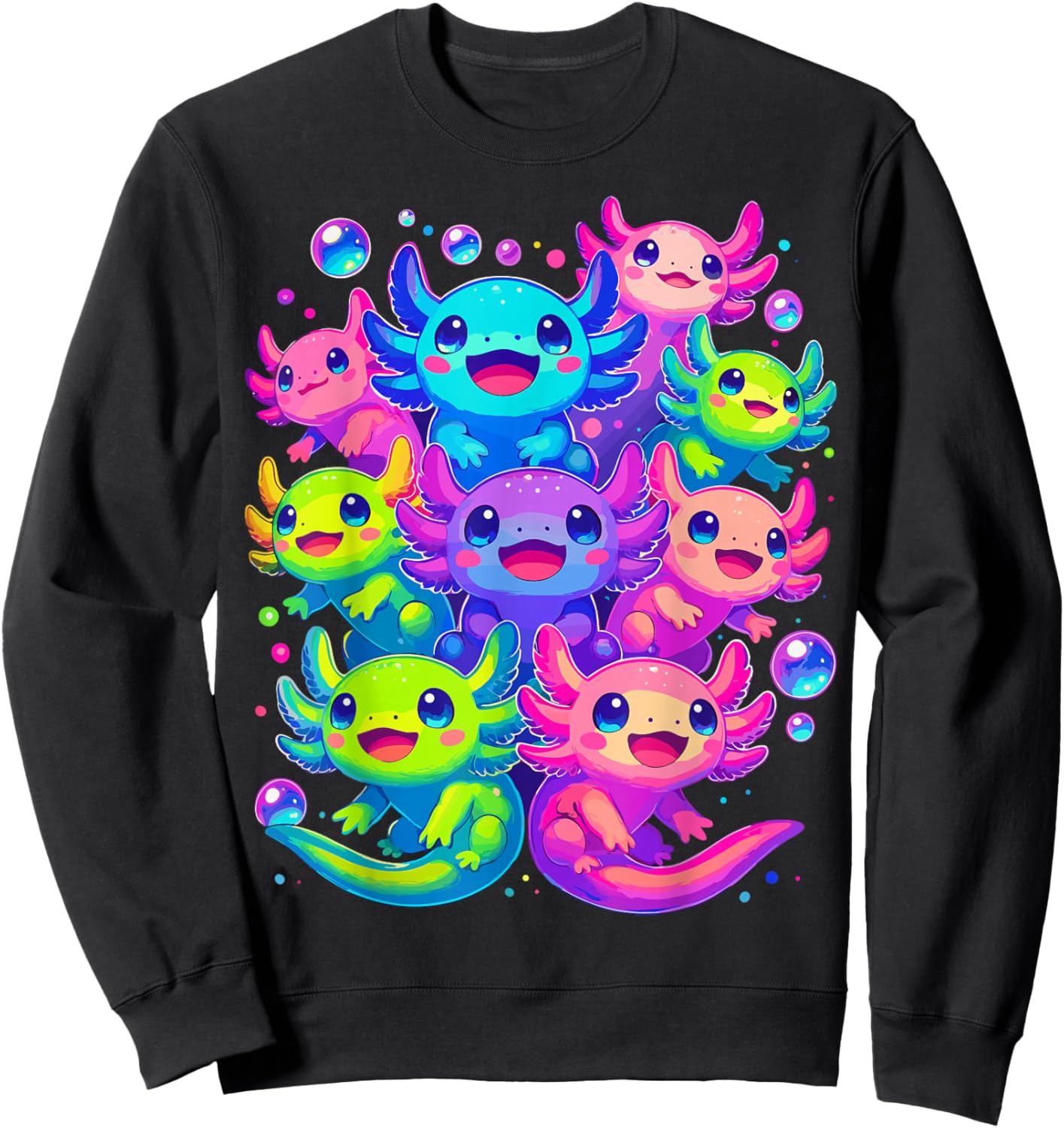 Axolotl Kawaii Animals Cute Axolotls Sweatshirt - Sweatshirt | Black