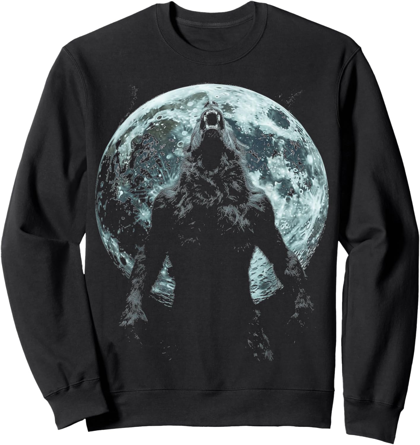 Werewolf Wolf Howling Moon Alpha Male Halloween Sigma Male Sweatshirt - Sweatshirt | Black