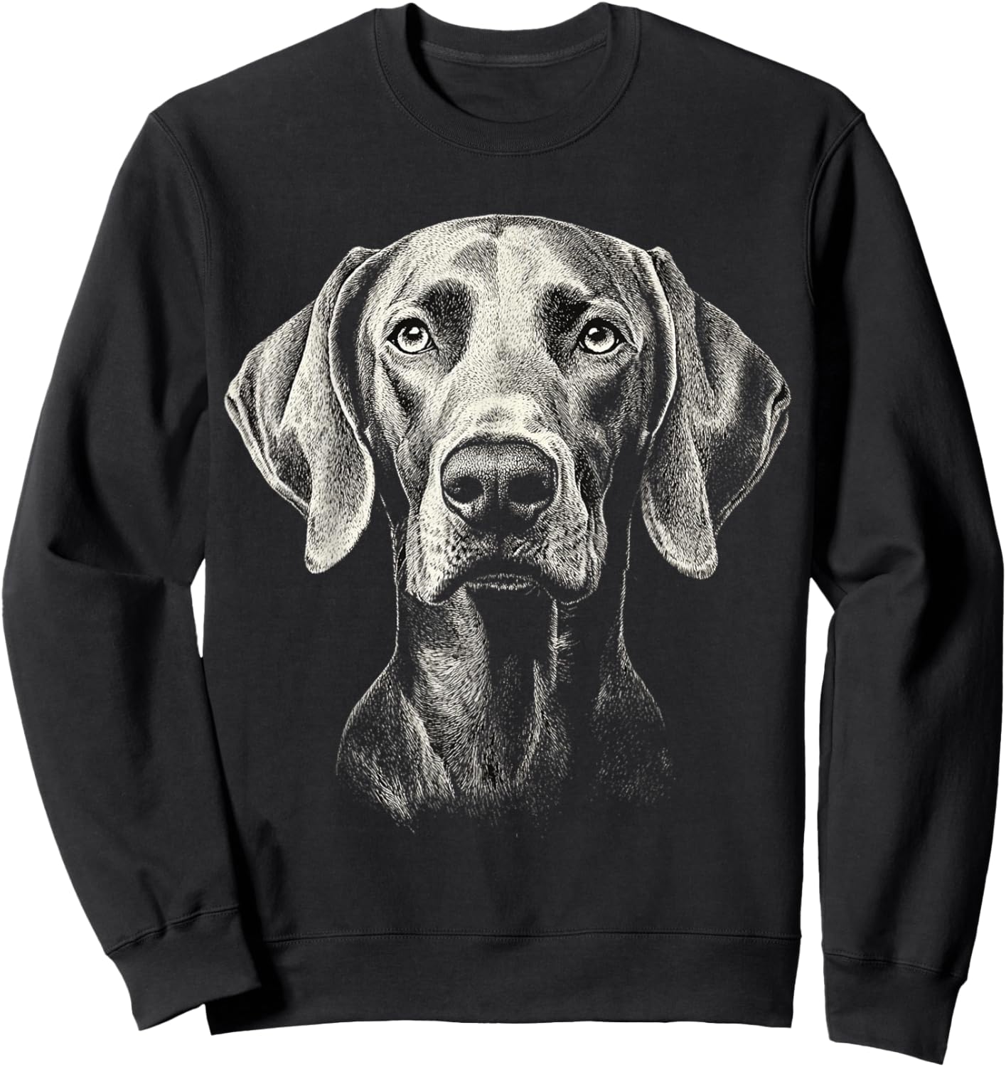 Weimaraner Dog Motif Pet Illustration Weimaraner Sweatshirt - Sweatshirt | Black