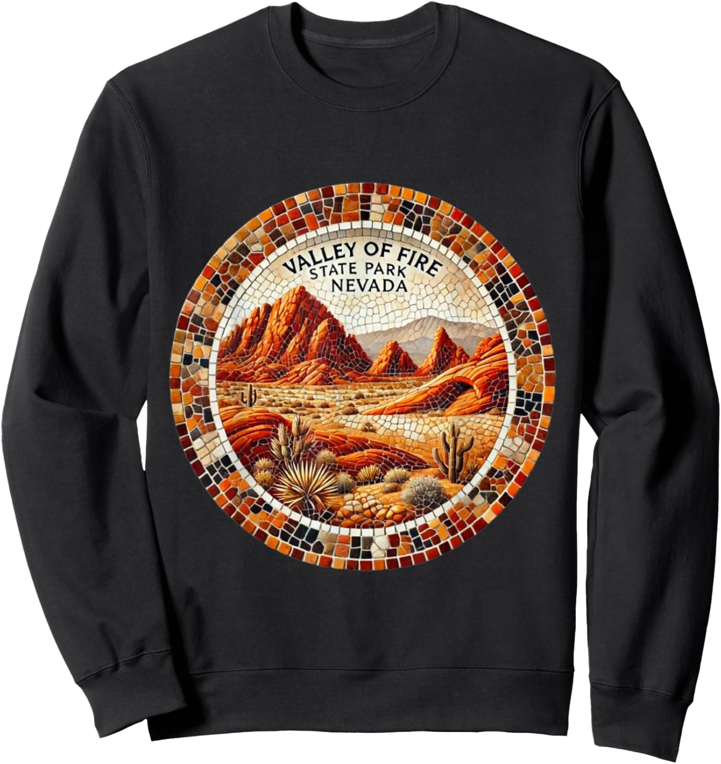 Valley of Fire State Park Nevada Desert Mosaic Sweatshirt - Sweatshirt | Black