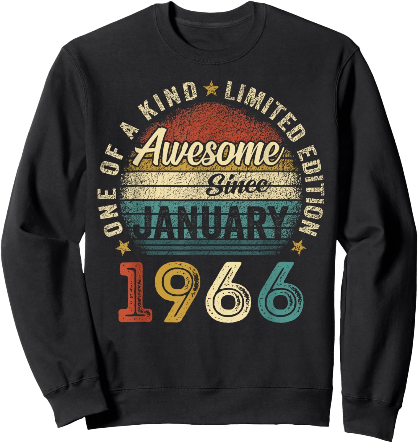 Awesome since January 1966 60 Year Old 60th Birthday Men Dad Sweatshirt - Sweatshirt | Black