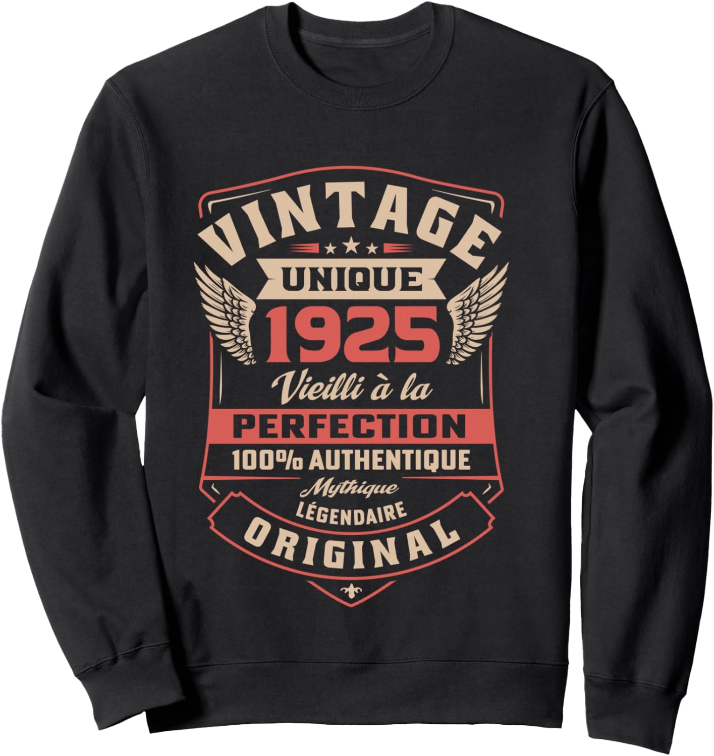 101 Ans Homme 1925 Anniversaire Manche Longue Sweatshirt - Sweatshirt | Black