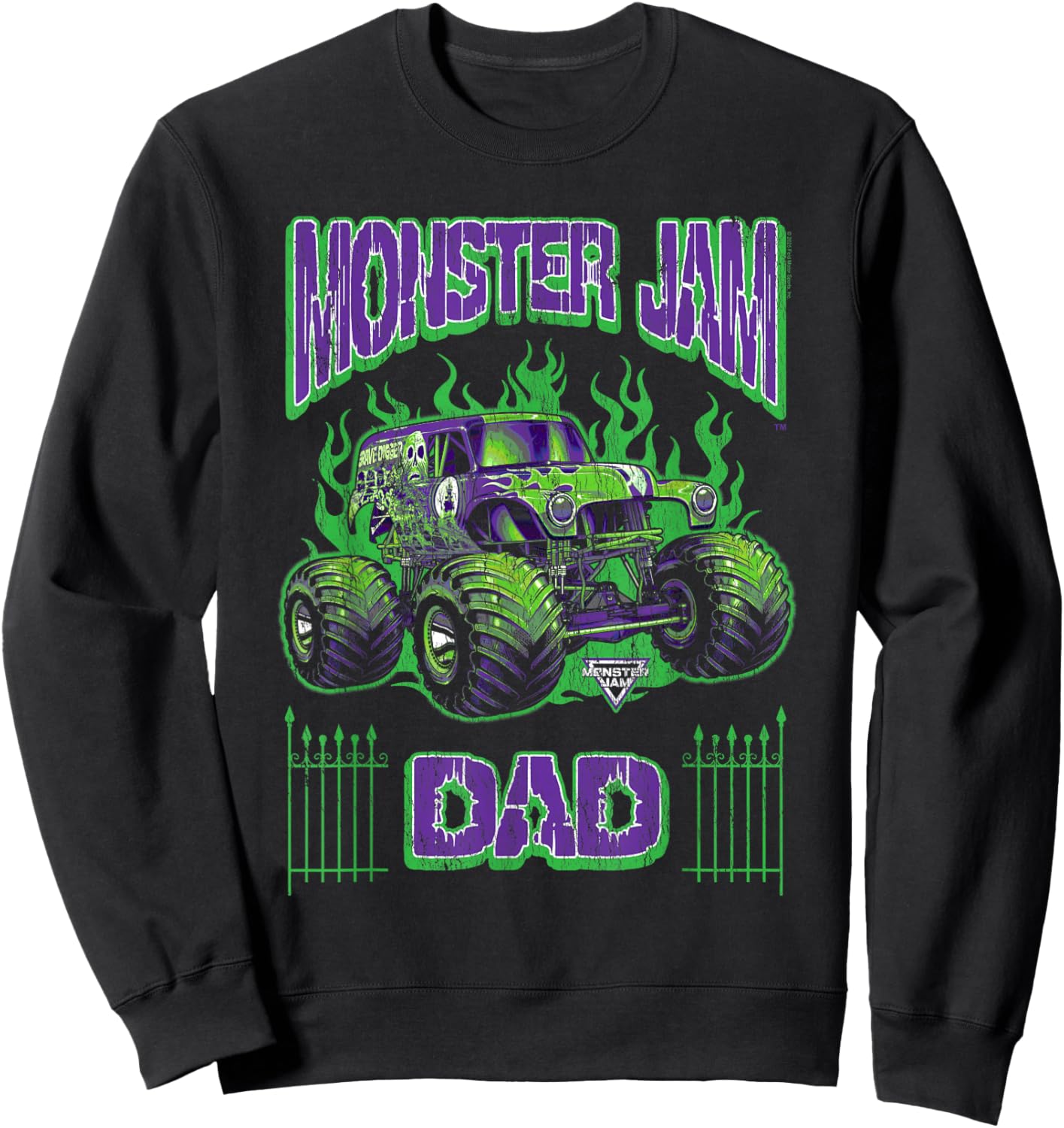 Monster Jam Grave Digger Dad Family Motorsports Sweatshirt - Sweatshirt | Black
