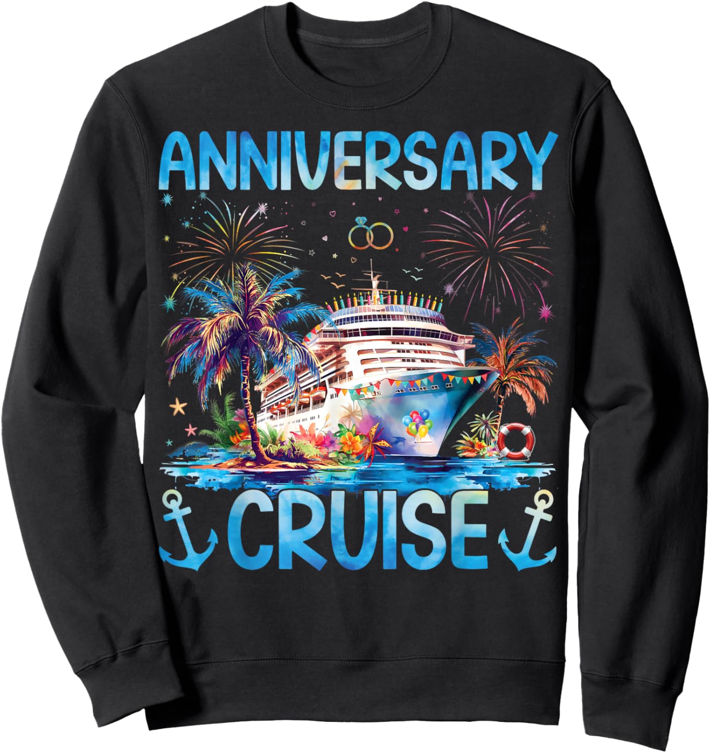 Husband And Wife It's Our Couple Matching Anniversary Cruise Sweatshirt - Sweatshirt | Black