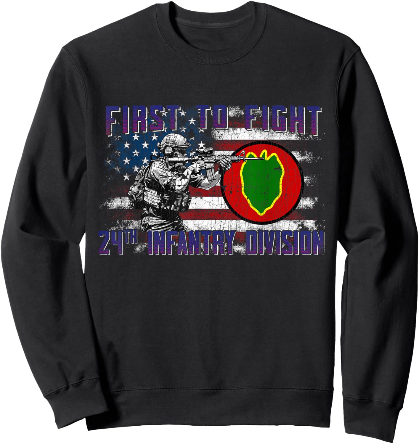 24th Infantry Division 24 ID First to Fight Victory Division Sweatshirt - Sweatshirt | Black
