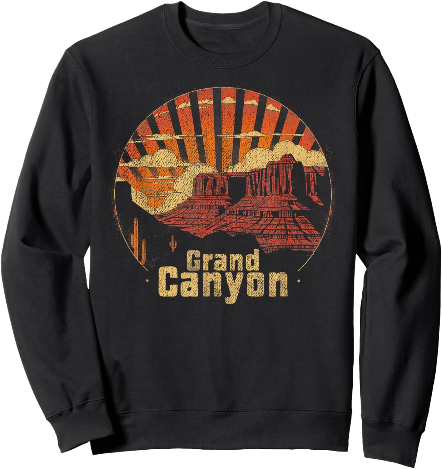 Grand Canyon - US National Park Vintage Men Women Kids Retro Sweatshirt - Sweatshirt | Black