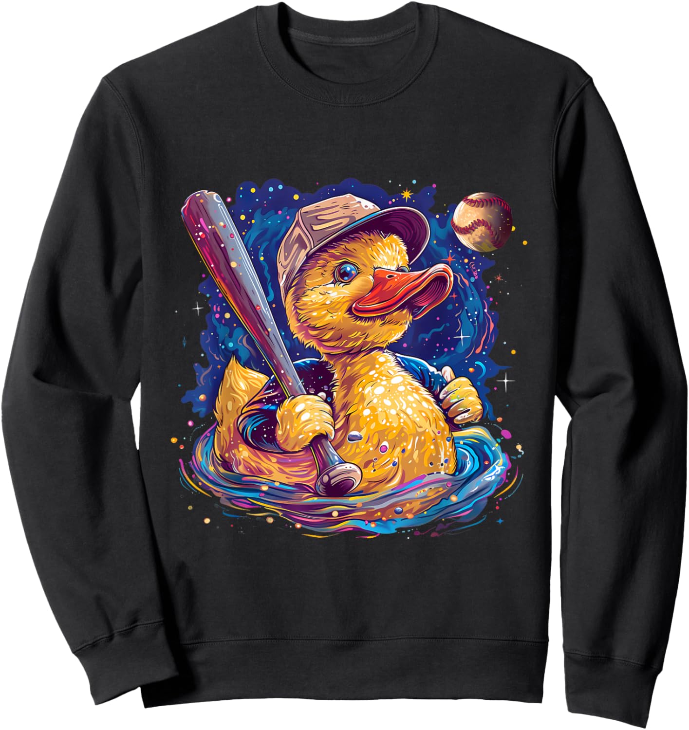 Rubber Duck Baseball Player Rubber Duckie Rubber Duck Lover Sweatshirt - Sweatshirt | Black