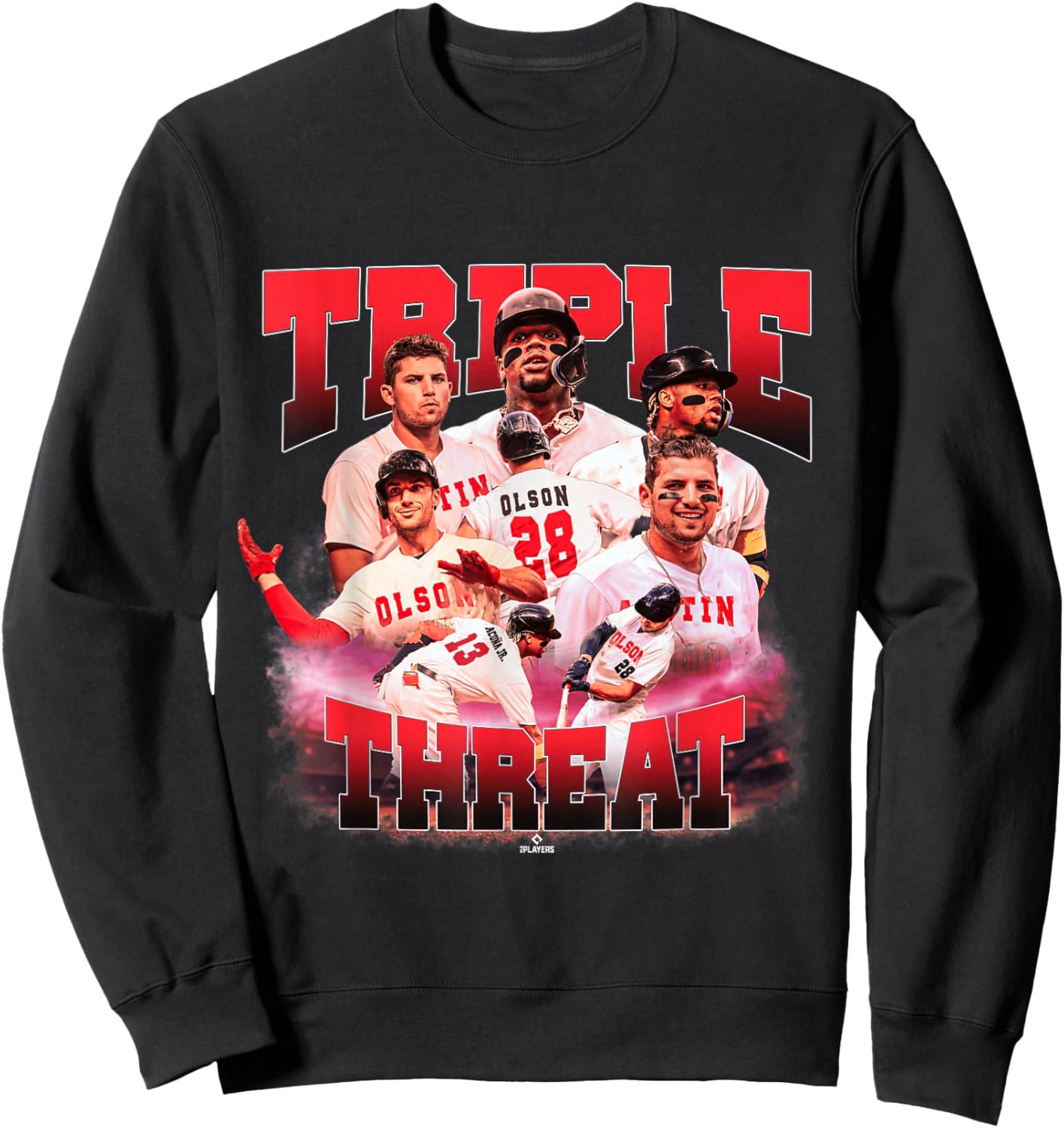 Acuna Jr., Olson & Riley | Atlanta MLB Players | TRIO4002 Sweatshirt - Sweatshirt | Black