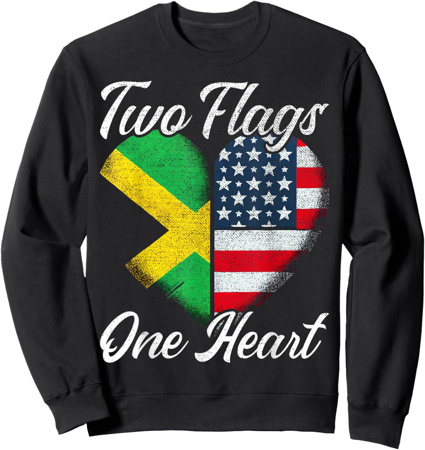 Half Jamaican Half American USA Flag Jamaica America Sweatshirt - Sweatshirt | Black