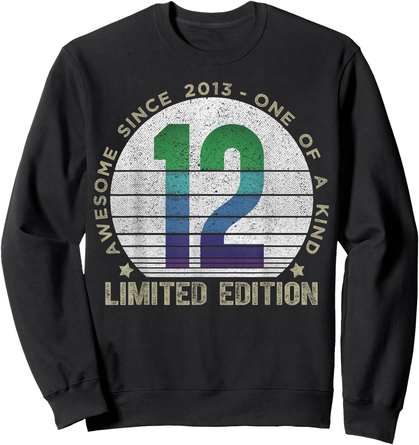 12 Year Old Gifts Vintage 2013 Limited Edition 12th Birthday Sweatshirt - Sweatshirt | Black