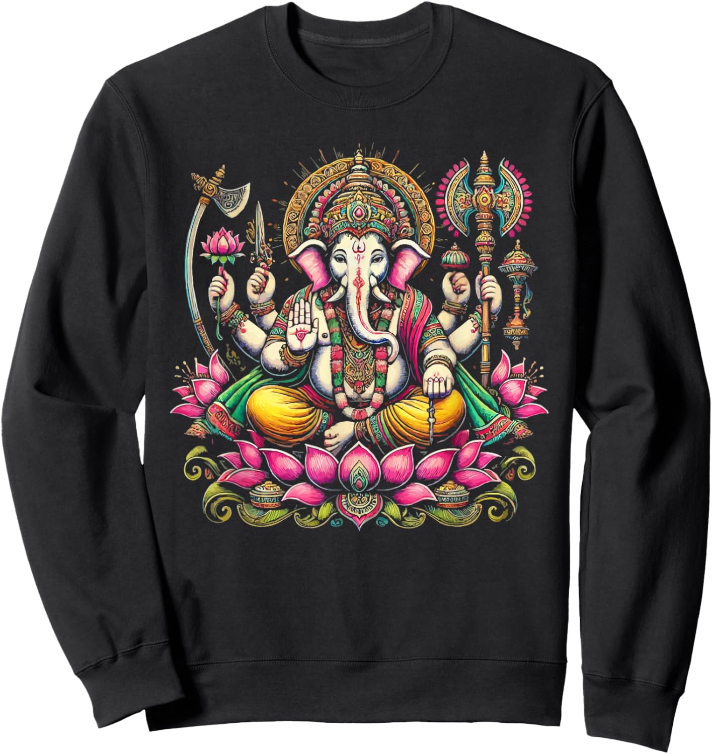 Ganesh Chaturthi Hindu Festival Elephant Lord Ganesha Sweatshirt - Sweatshirt | Black