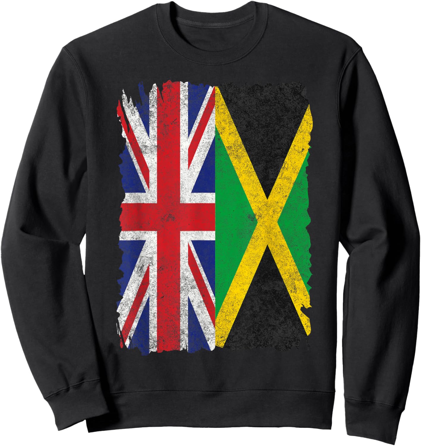 Half Britain And Jamaican British UK Jamaica Flag Men Women Sweatshirt - Sweatshirt | Black