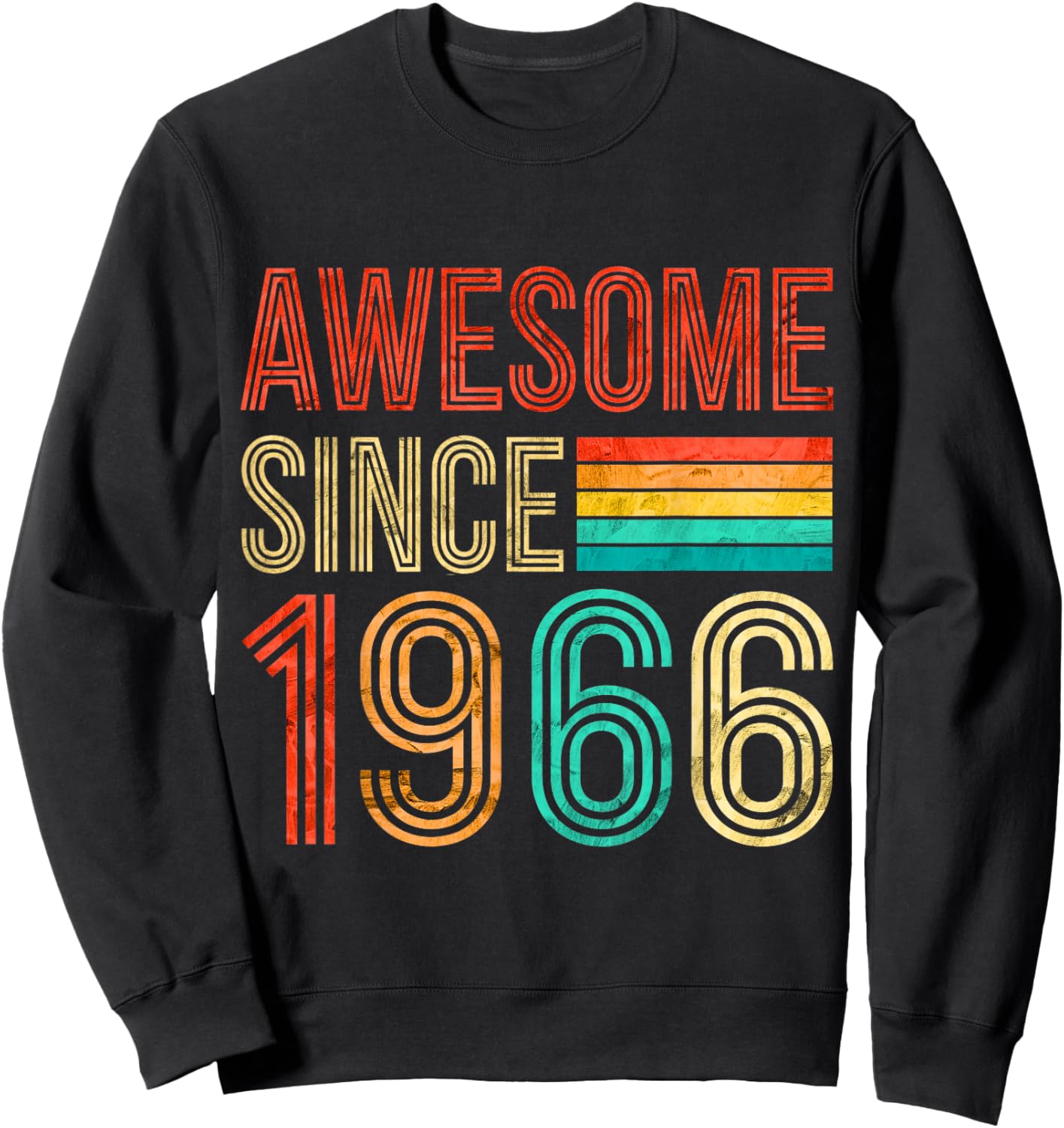 60 Birthday Men 60yr Awesome Vintage 1966 60th Birthday Sweatshirt - Sweatshirt | Black