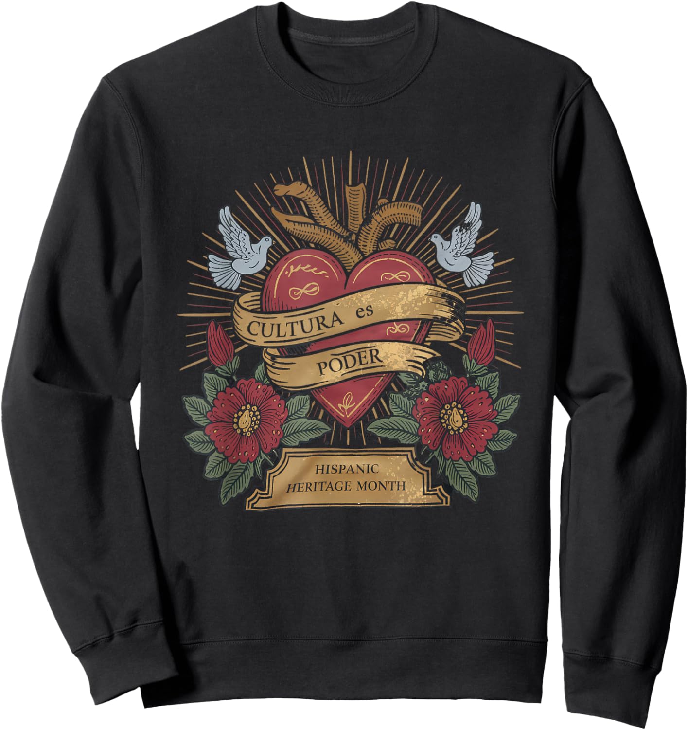 Cultura ES Poder Hispanic Heritage Latina Empowerment Sweatshirt - Sweatshirt | Black