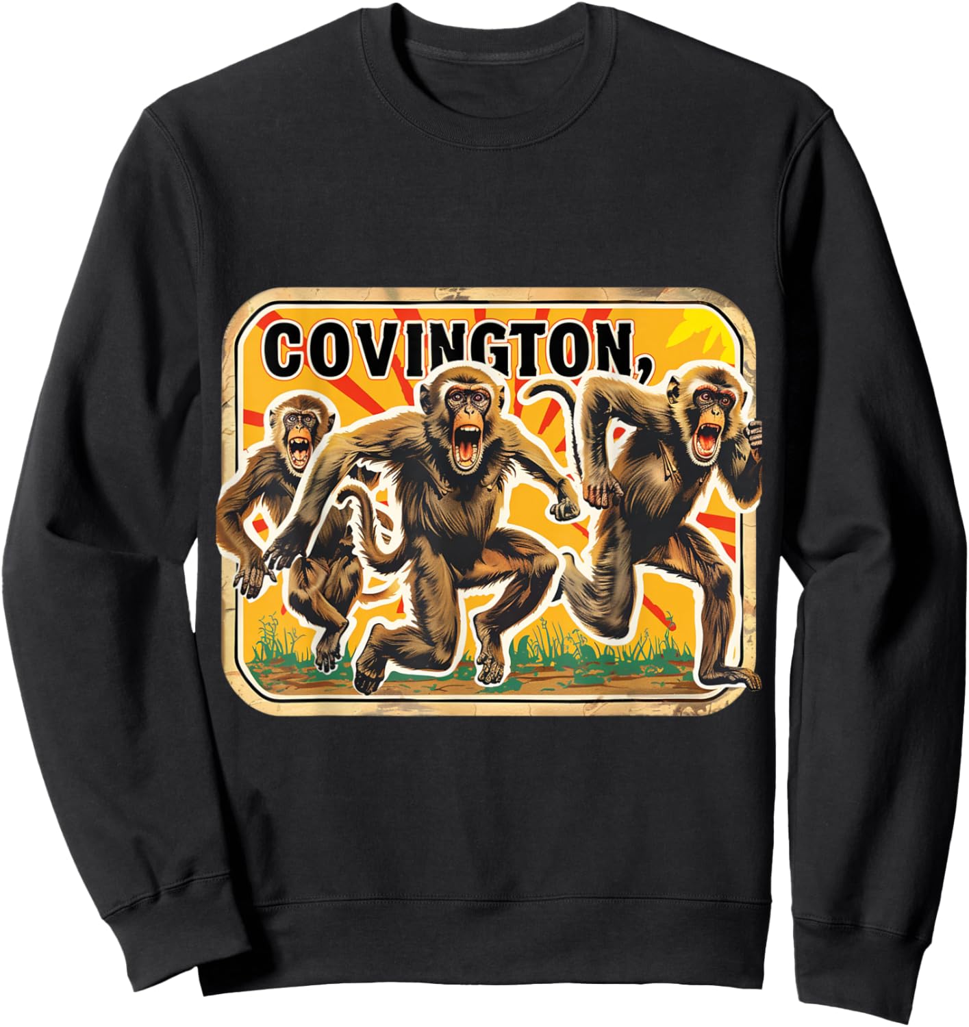 Covington Louisiana Primate Escape Rhesus Macaques Monkeys Sweatshirt - Sweatshirt | Black