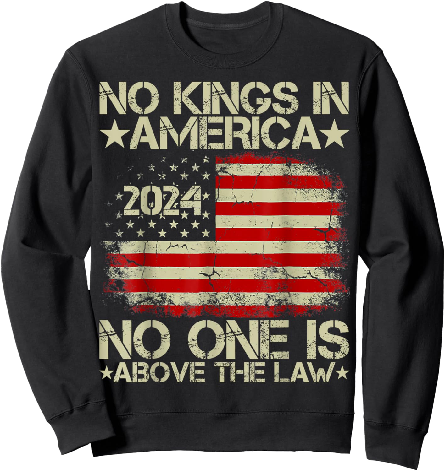 No Kings In America 2024 No One Is Above The Law Sweatshirt - Sweatshirt | Black