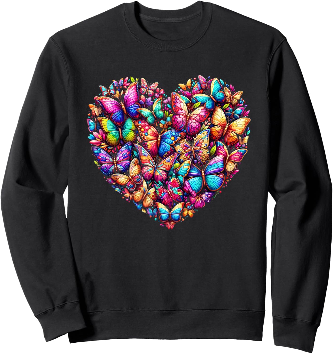 Butterfly Love Colorful Butterflies Art Beautiful Garden Sweatshirt - Sweatshirt | Black