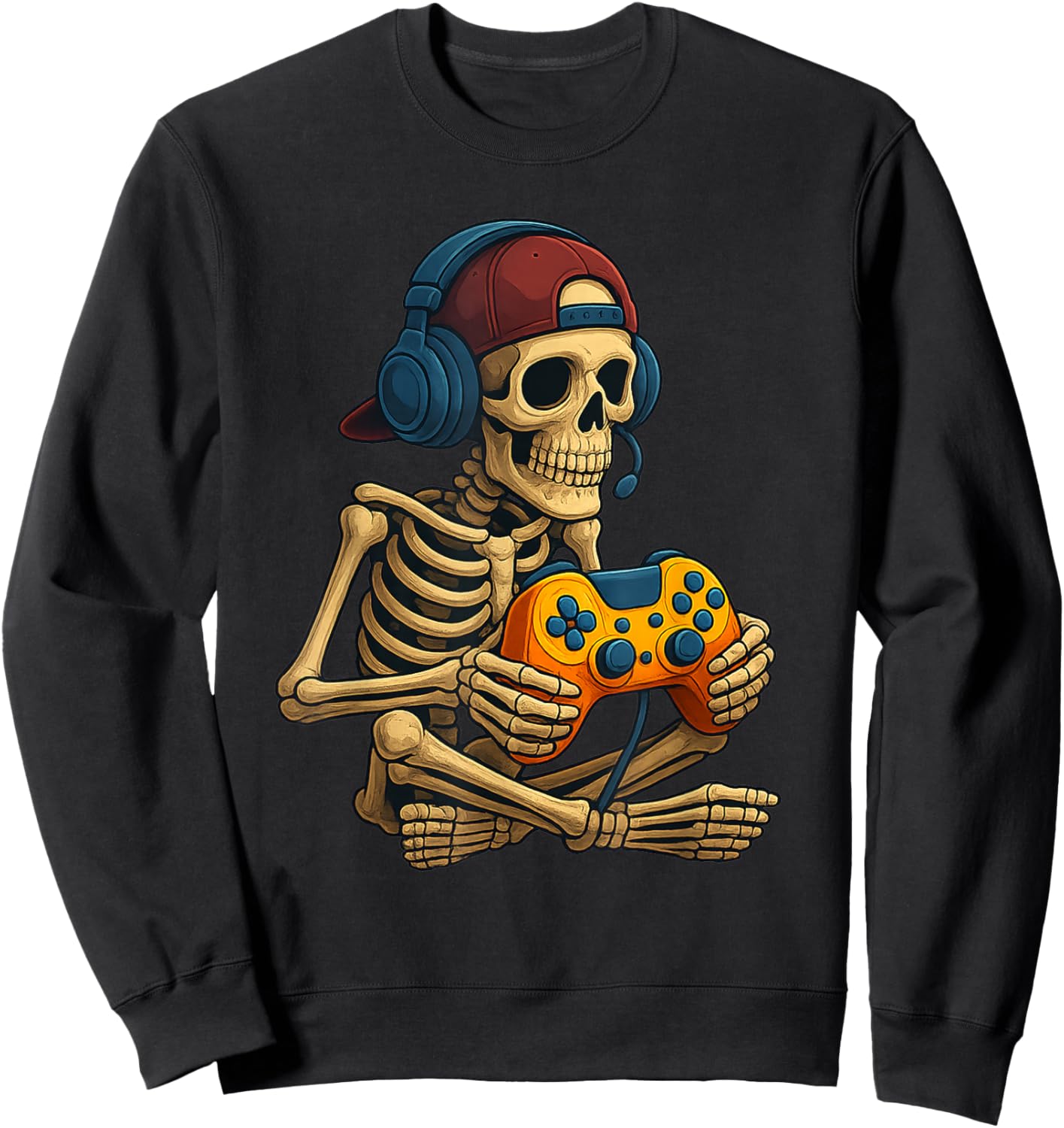 Gamer Halloween – Video Game Skeleton with Controller Sweatshirt - Sweatshirt | Black