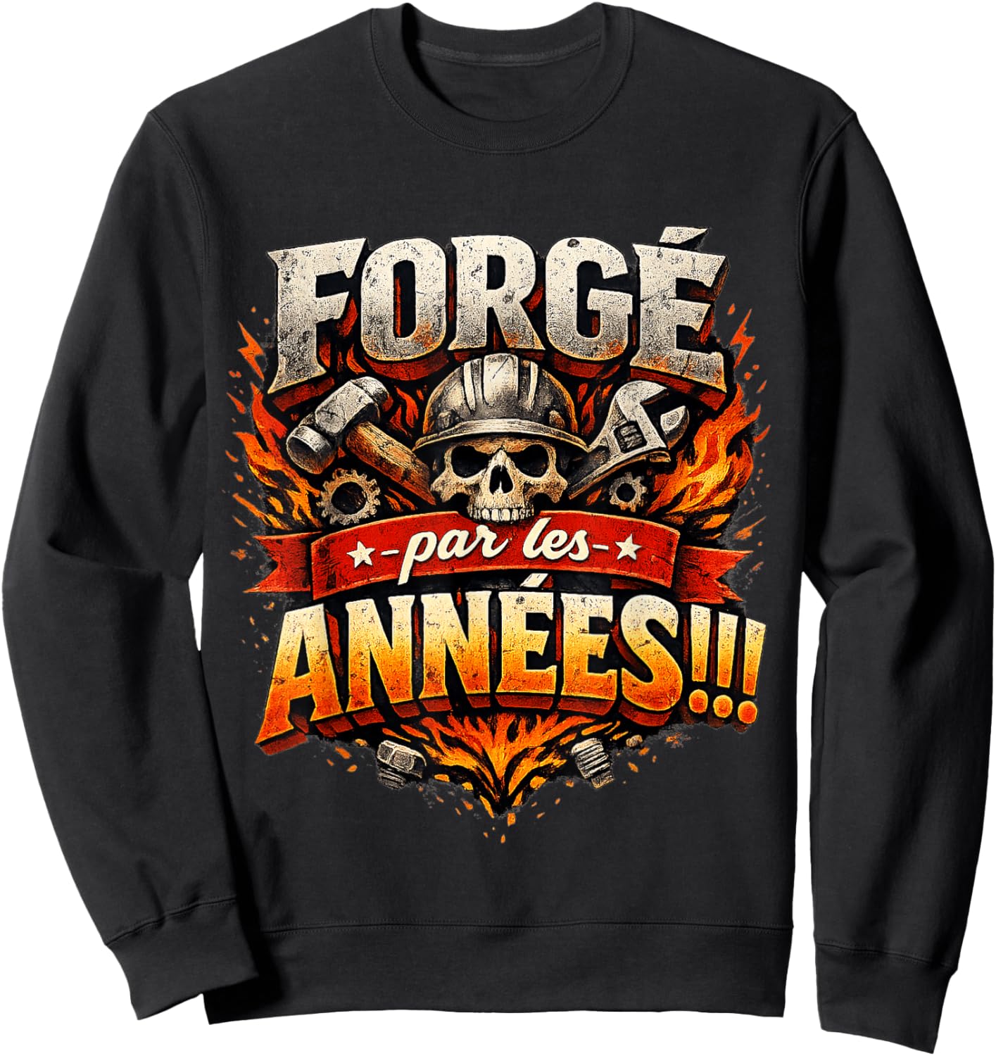 Cadeau Anniversaire Homme Original Forgé par Les Années Sweatshirt - Sweatshirt | Black