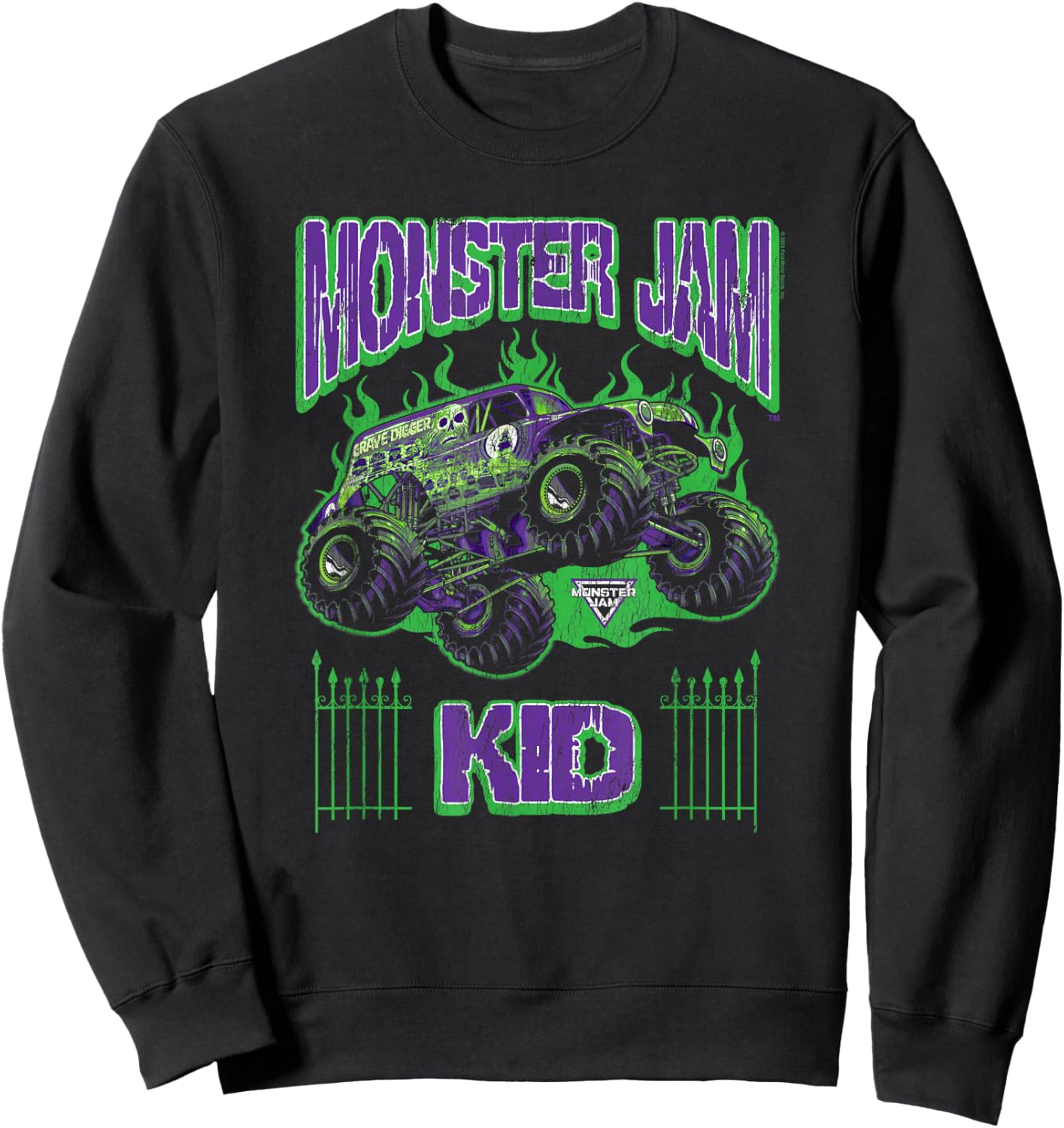 Monster Jam Grave Digger Kid Family Motorsports Sweatshirt - Sweatshirt | Black