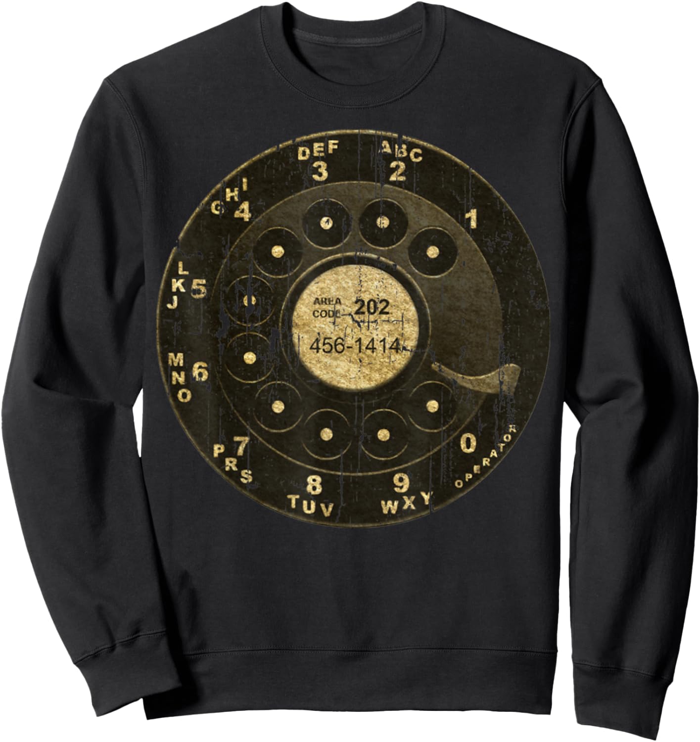 Retro Style Retro Vintage Rotary Dial Phone 60s Telephone Sweatshirt - Sweatshirt | Black