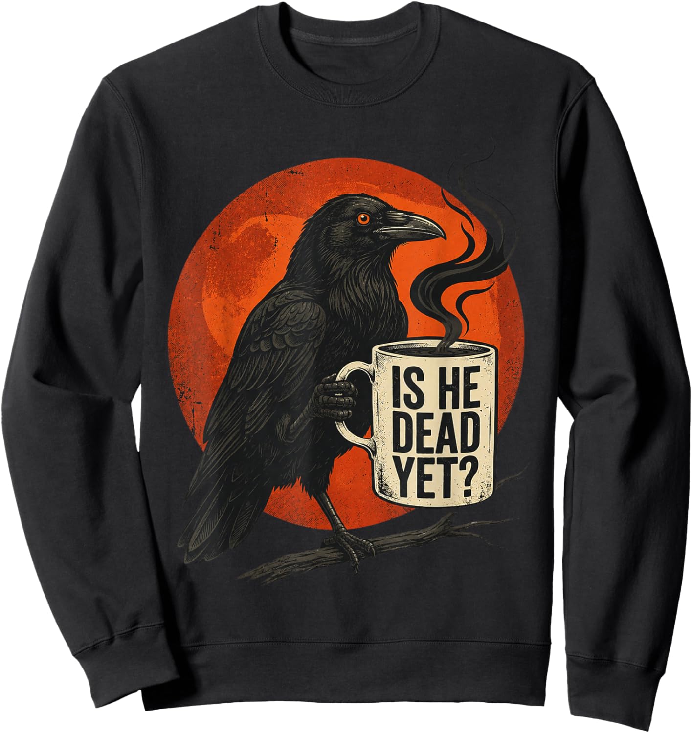 Retro is He Vintage Dead Yet Dark Crow Raven Bird Humor Sweatshirt - Sweatshirt | Black