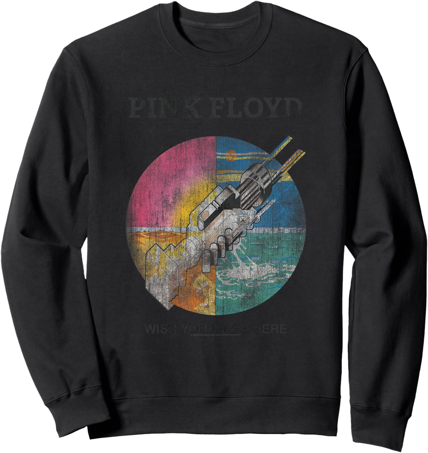 Official Pink Floyd Prog Rock Wish You Were Here Ladies Sweatshirt - Sweatshirt | Black