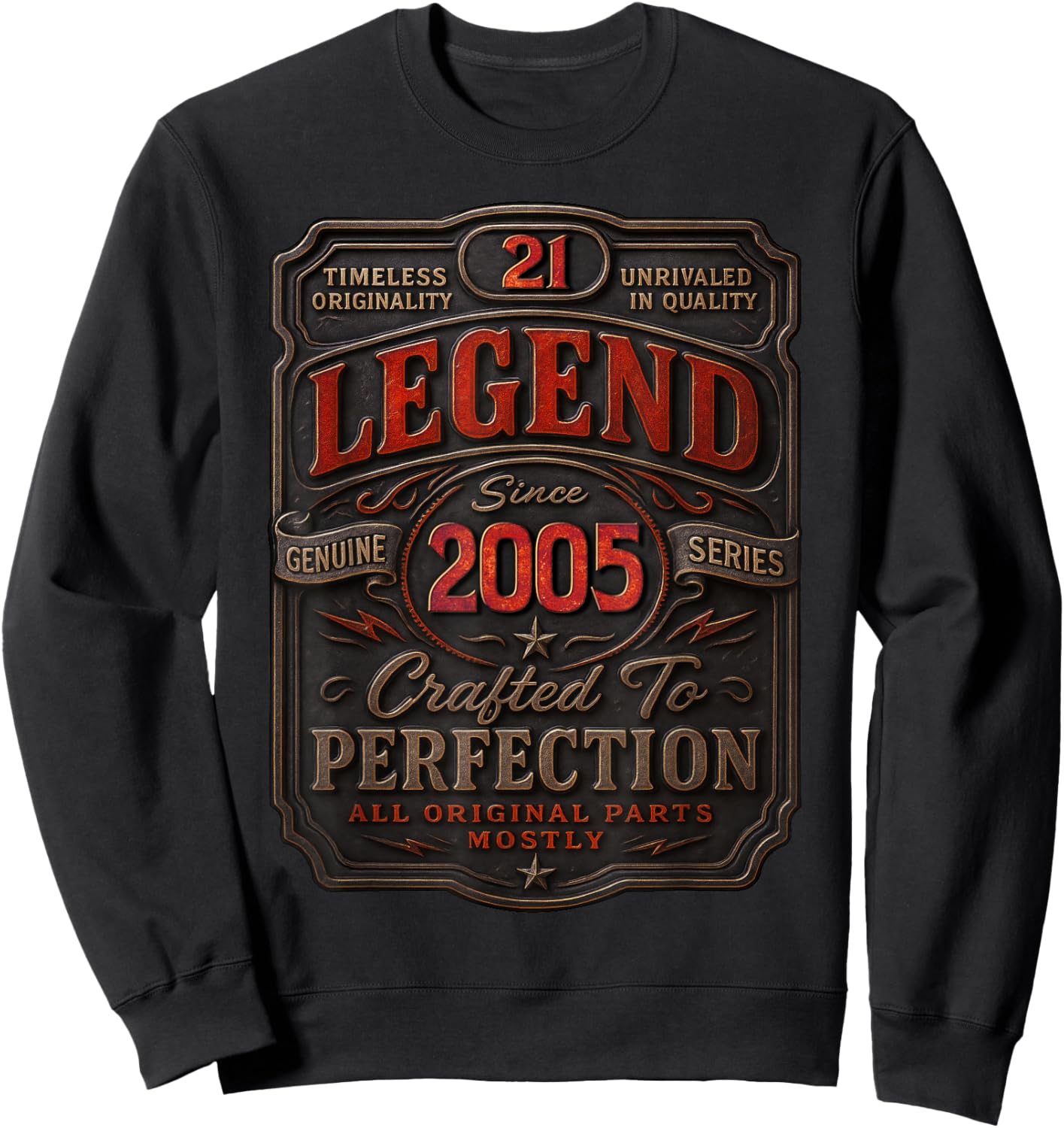 Vintage 2005 Limited Edition Shirt 21 Year Old 21st Birthday Sweatshirt - Sweatshirt | Black