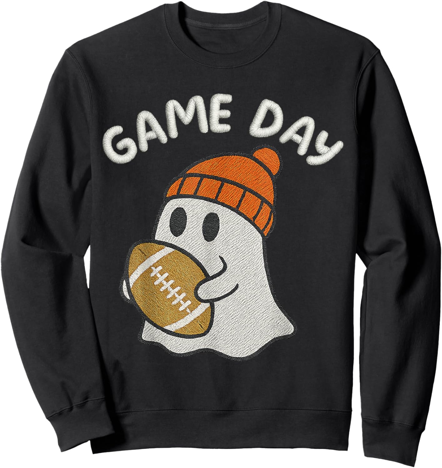 Football Game Day Ghost Halloween Outfit Gifts Family Party Sweatshirt - Sweatshirt | Black