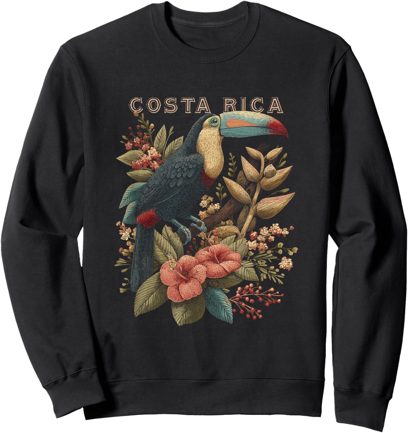 Costa Rica Pura Vida Holiday Shirt Vintage Toucan Sweatshirt - Sweatshirt | Black