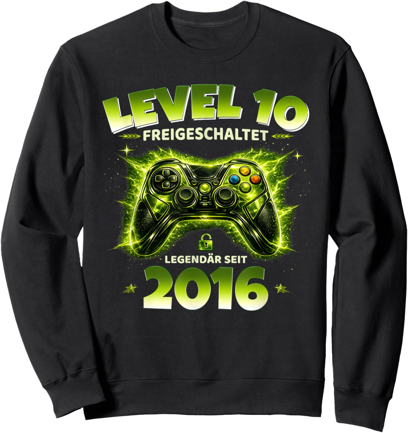 10. Geburtstag Junge Geschenk Level 10 freigeschaltet 2016 Sweatshirt - Sweatshirt | Black