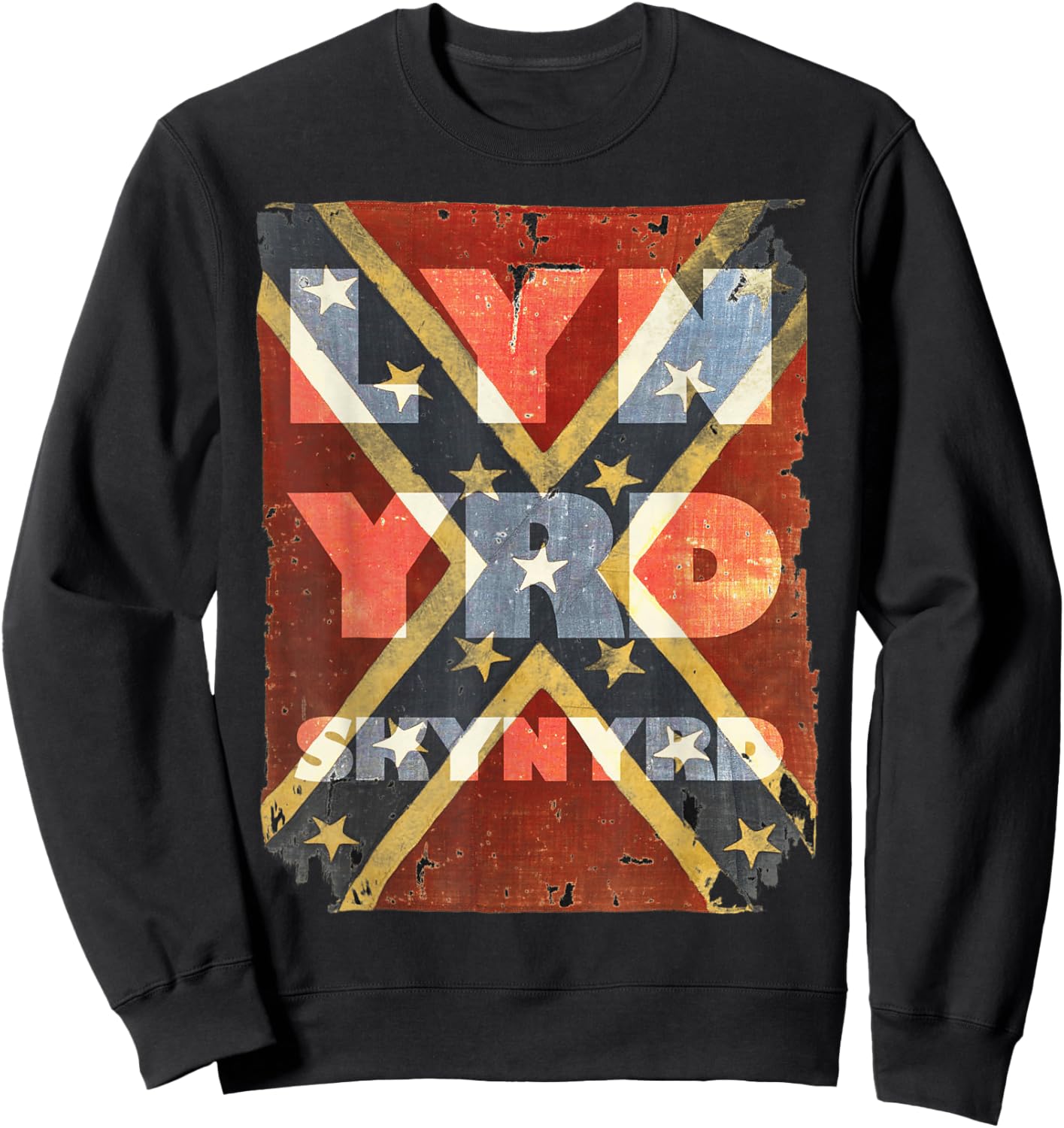 Lynyrd Skynyrd Southern Pride US Flag Retro 70s Rock Country Sweatshirt - Sweatshirt | Black