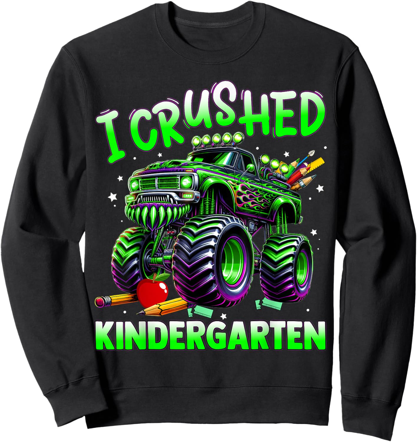 I Crushed Kindergarten Last Day of School Boys Sweatshirt - Sweatshirt | Black
