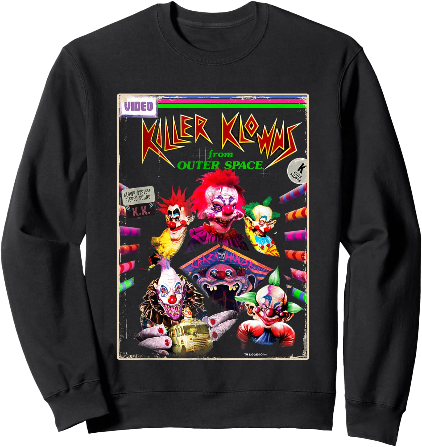 Killer Klowns from Outer Space Klown System Retro Poster Sweatshirt - Sweatshirt | Black