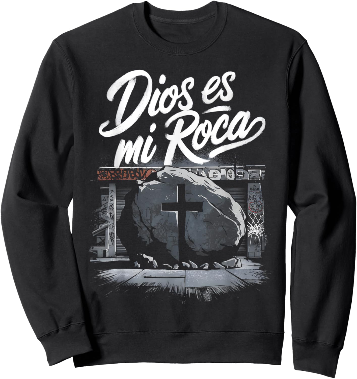 Dios Es Mi Roca Chicano Mexican Culture Faith God Sweatshirt - Sweatshirt | Black
