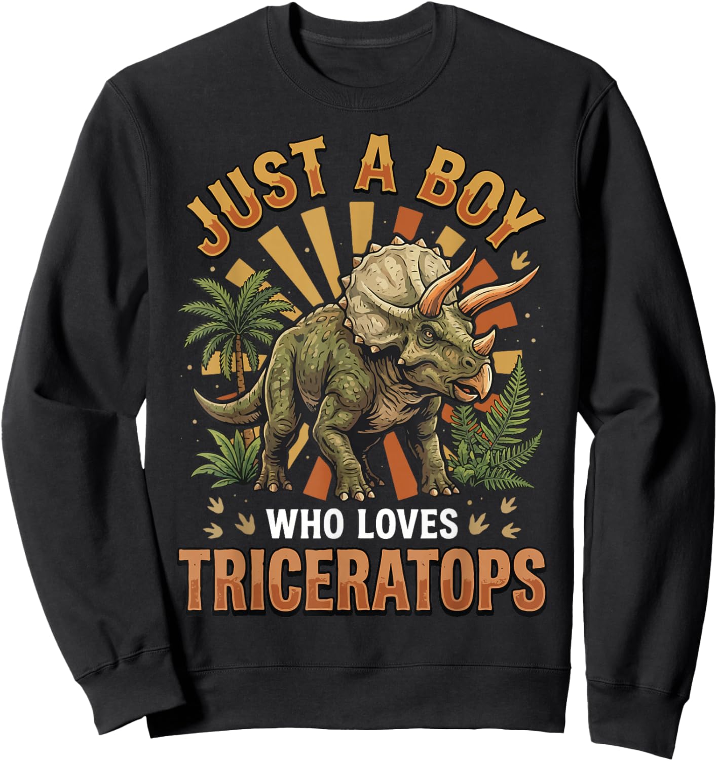 Just A Boy Who Loves Triceratops Sweatshirt - Sweatshirt | Black