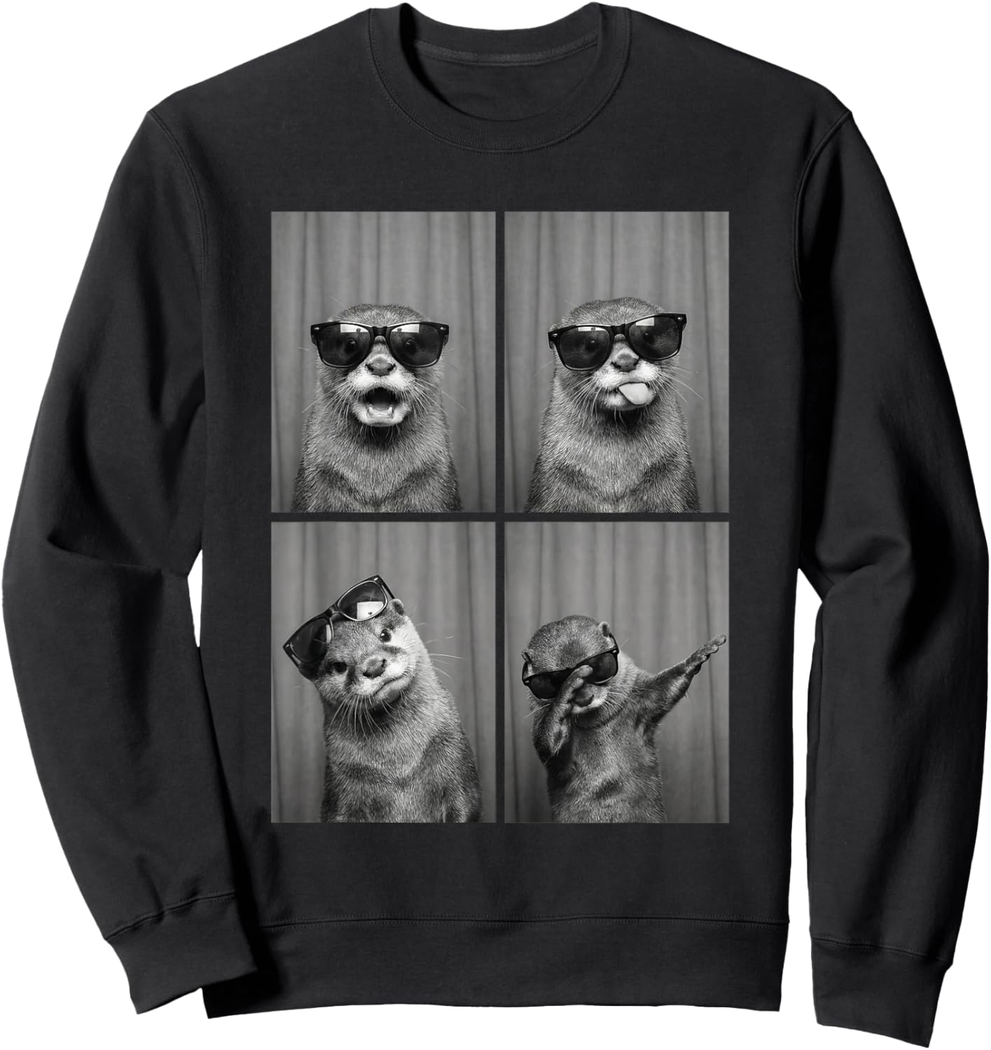 Otter PhotoBooth Sonnenbrille Lustiger Dab Otter-Liebhaber Sweatshirt - Sweatshirt | Black