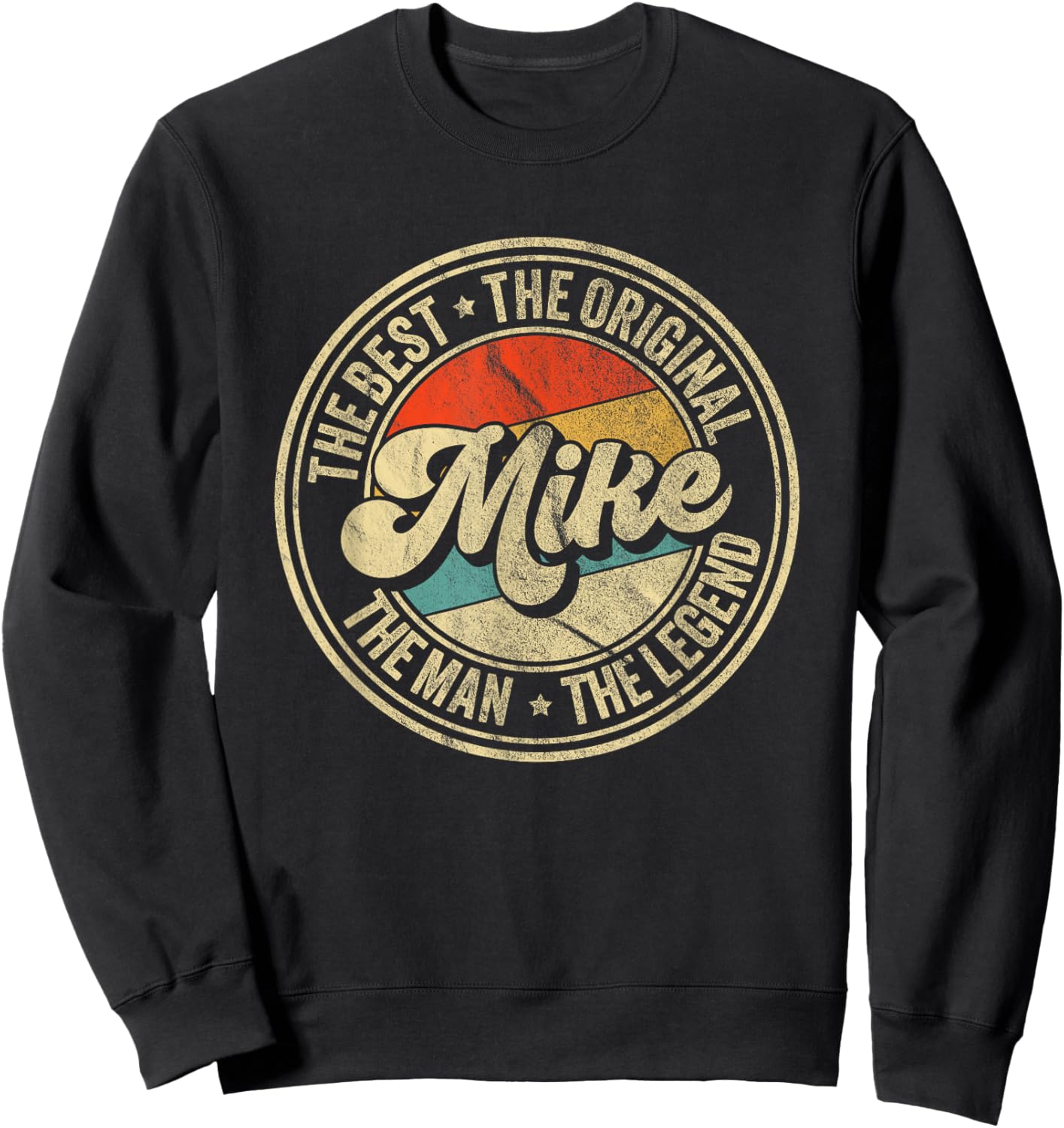 Retro Mike Name Saying Funny Mike Sweatshirt - Sweatshirt | Black