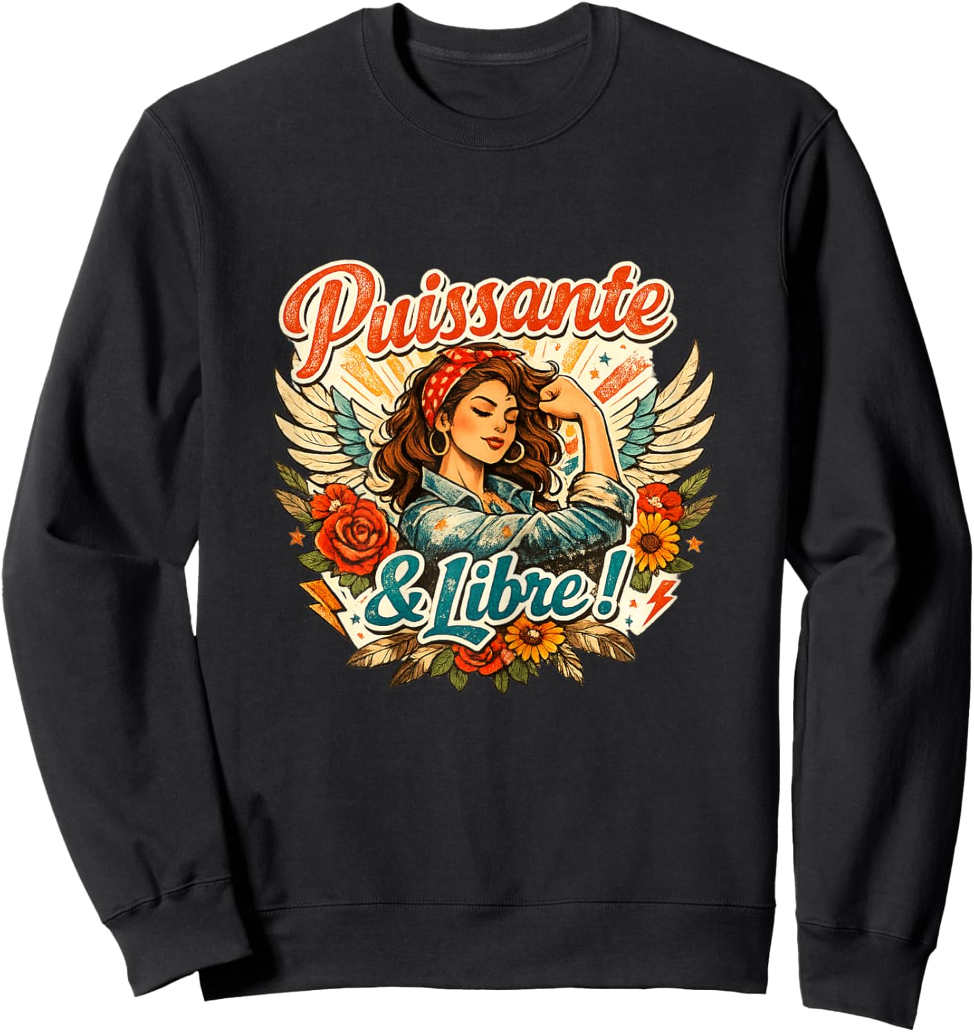 Powerful and Free Gift Women's Original Humour Birthday Sweatshirt - Sweatshirt | Black
