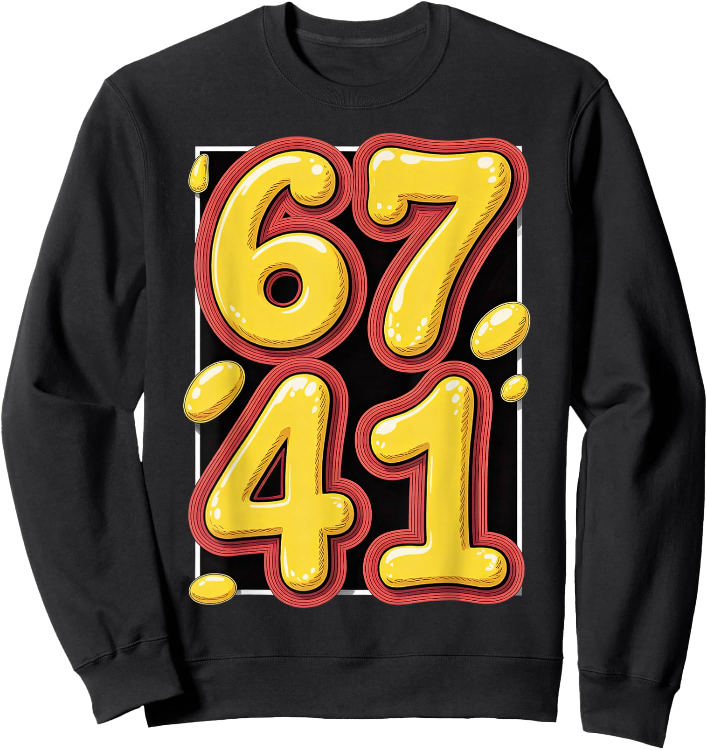Funny Six Seven 67 41 Forty One Brain Rot Boys Alpha Slang Sweatshirt - Sweatshirt | Black