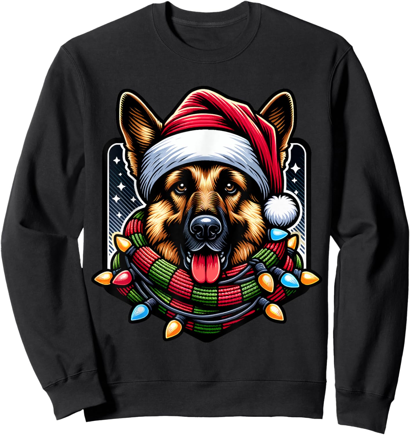 Christmas German Shepherd Xmas Shepherd Mom Dog Lover Sweatshirt - Sweatshirt | Black