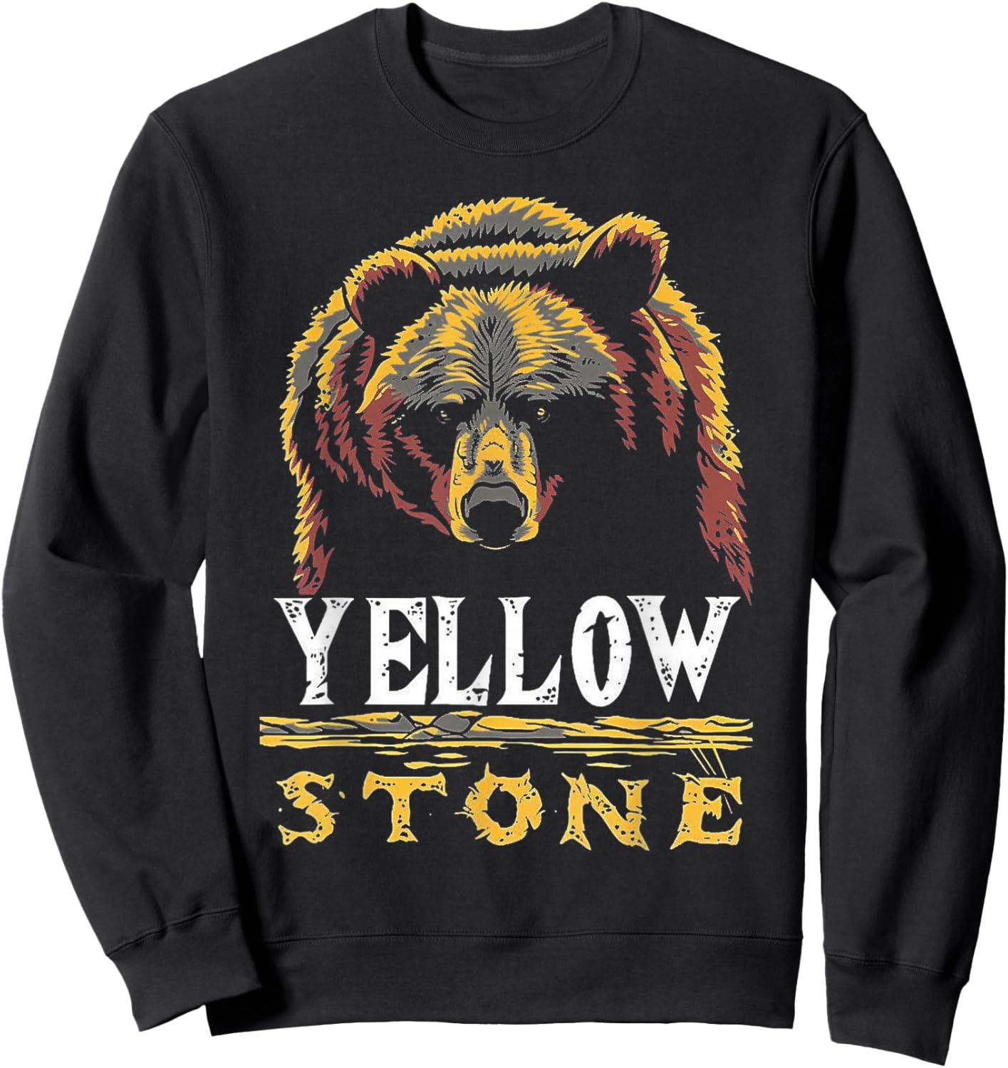 Yellowstone - US National Park Vintage Men Women Kids Retro Sweatshirt - Sweatshirt | Black