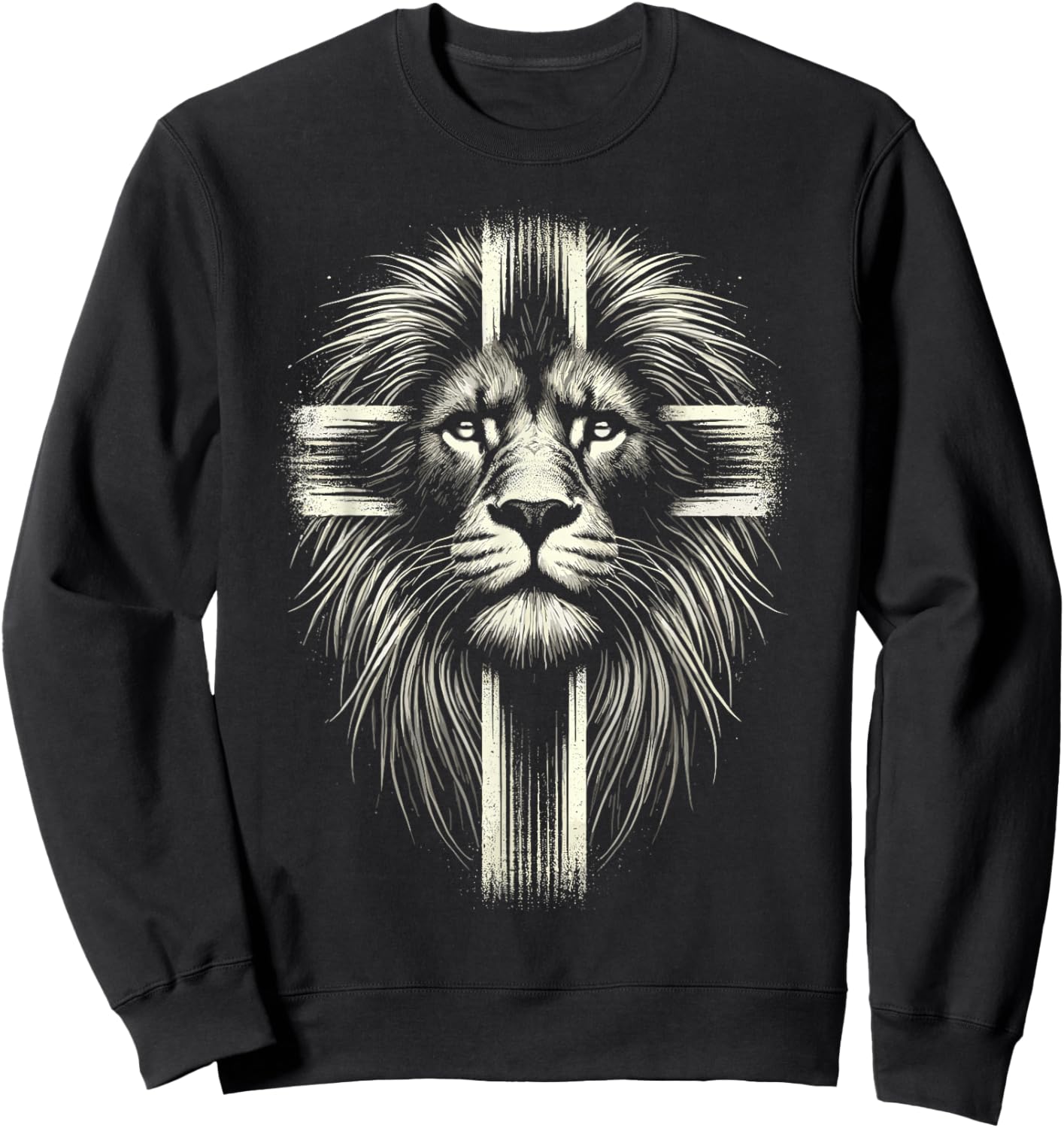 Lion of Judah Cross Christian Sweatshirt - Sweatshirt | Black