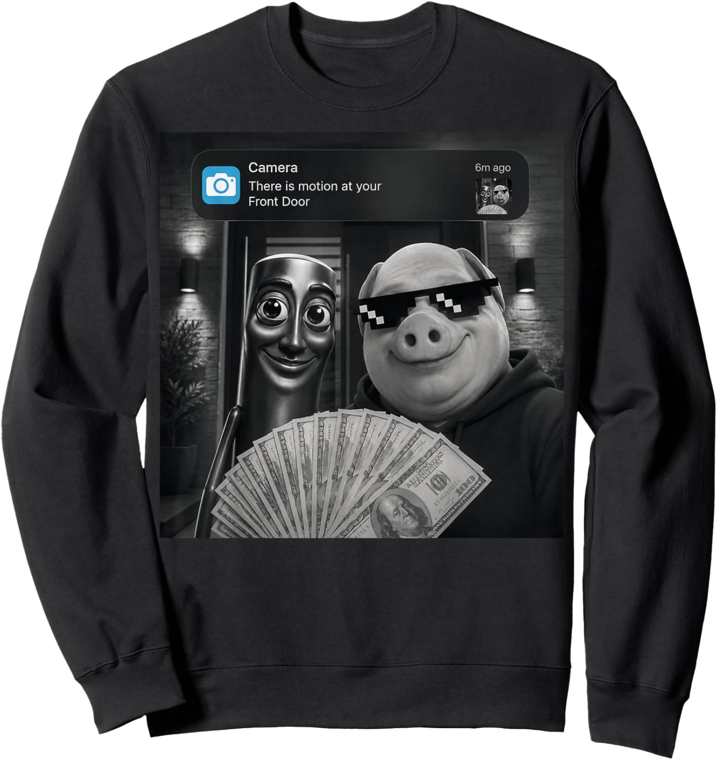 Tung Tung Tung Sahur John Pork Meme Brainrot for Kids Sweatshirt - Sweatshirt | Black