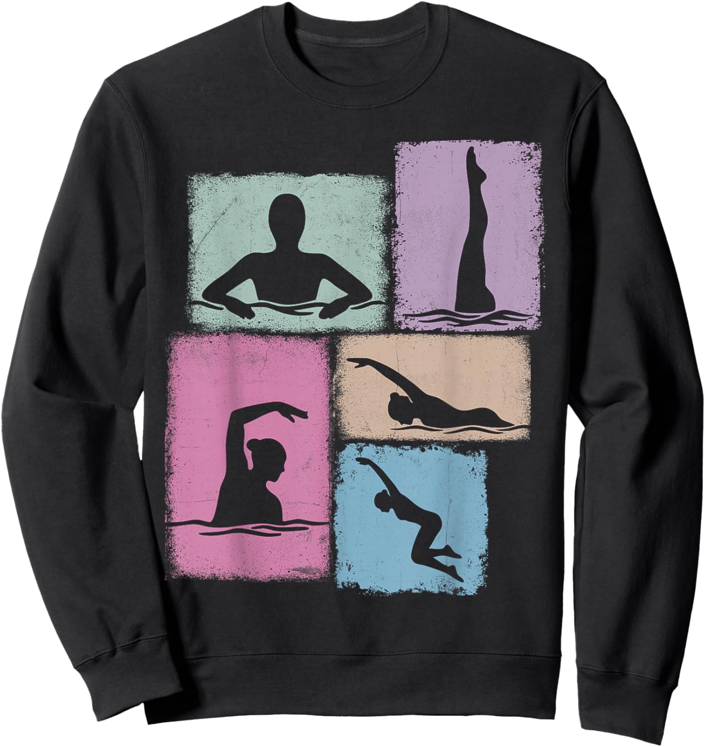 Swim Collage Swimmer Women Kids Swimming Coach Youth Girl Sweatshirt - Sweatshirt | Black