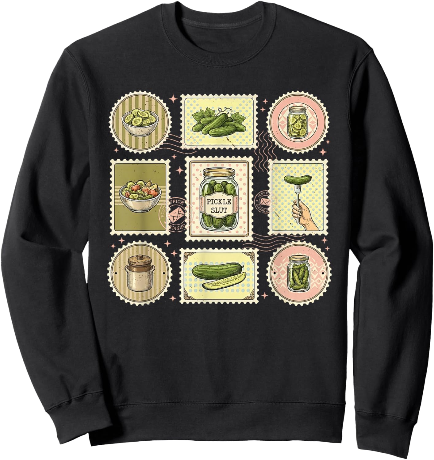 Canned Pickle Jar Canning Season Cucumber Lover Men Women Sweatshirt - Sweatshirt | Black