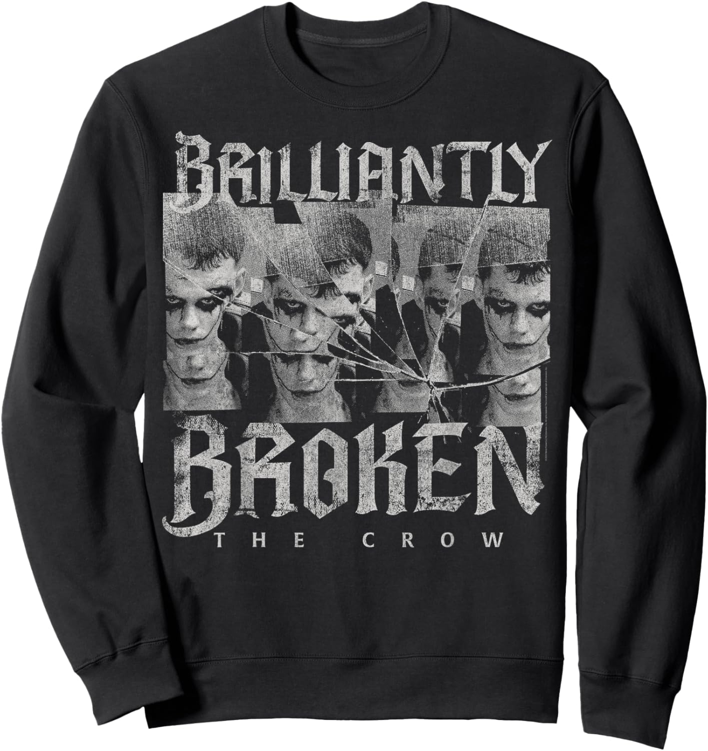The Crow Official - Grey, Small, Short Sleeve, Letter Print, Modern Classic, Casual, Music Theme Sweatshirt - Sweatshirt | Black