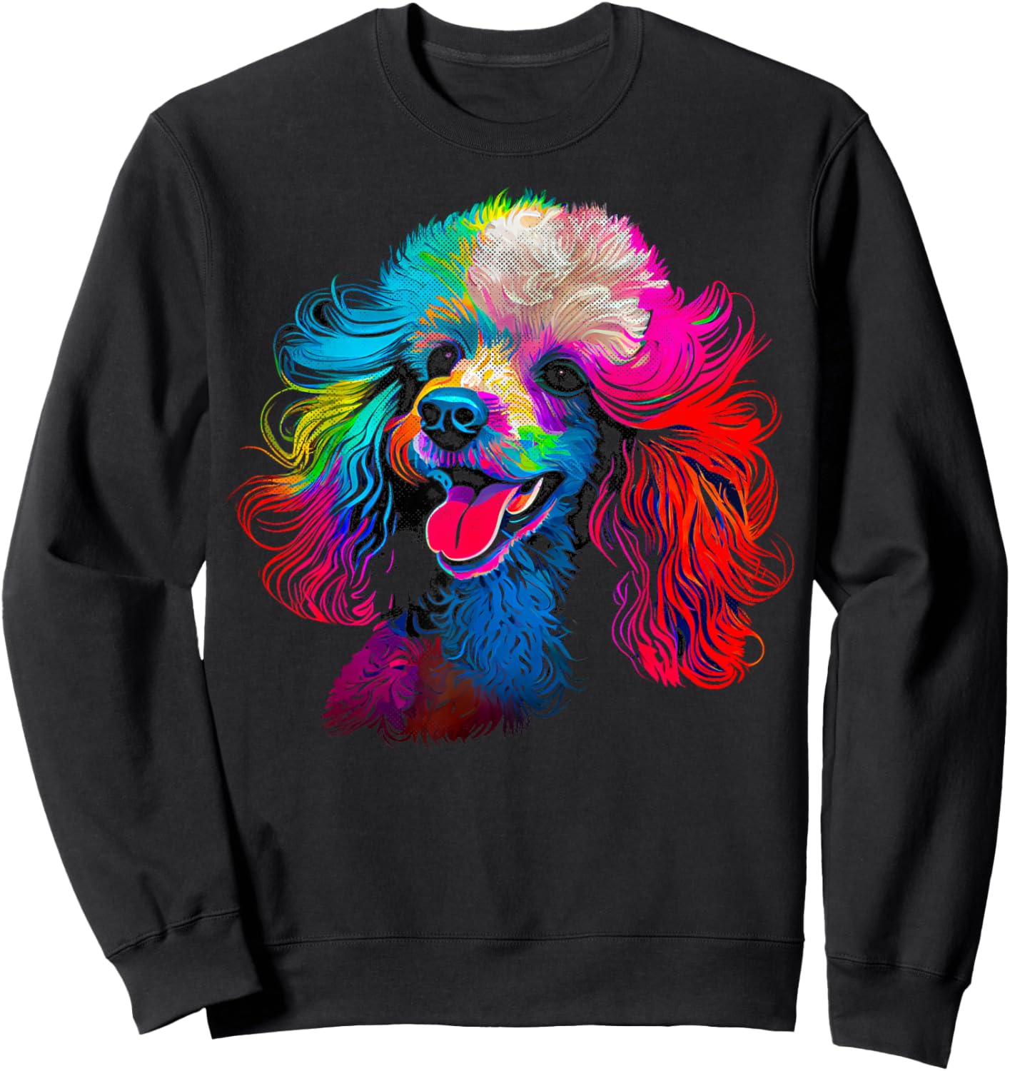 A Poodle Face Dog Black Sweatshirt - Sweatshirt | Black