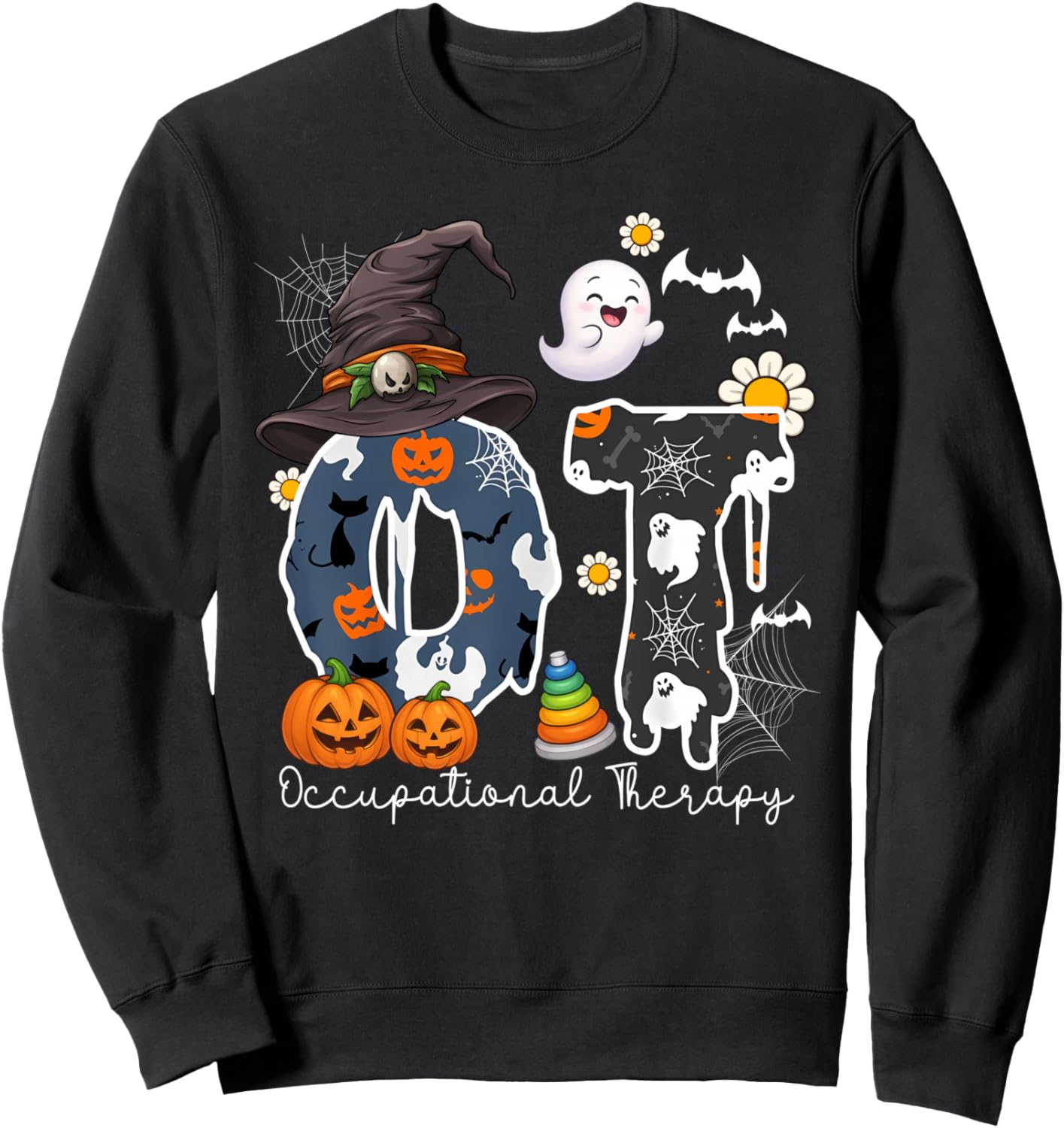 Halloween Occupational Therapy Ghost Spooky Nurse OT Men Sweatshirt - Sweatshirt | Black