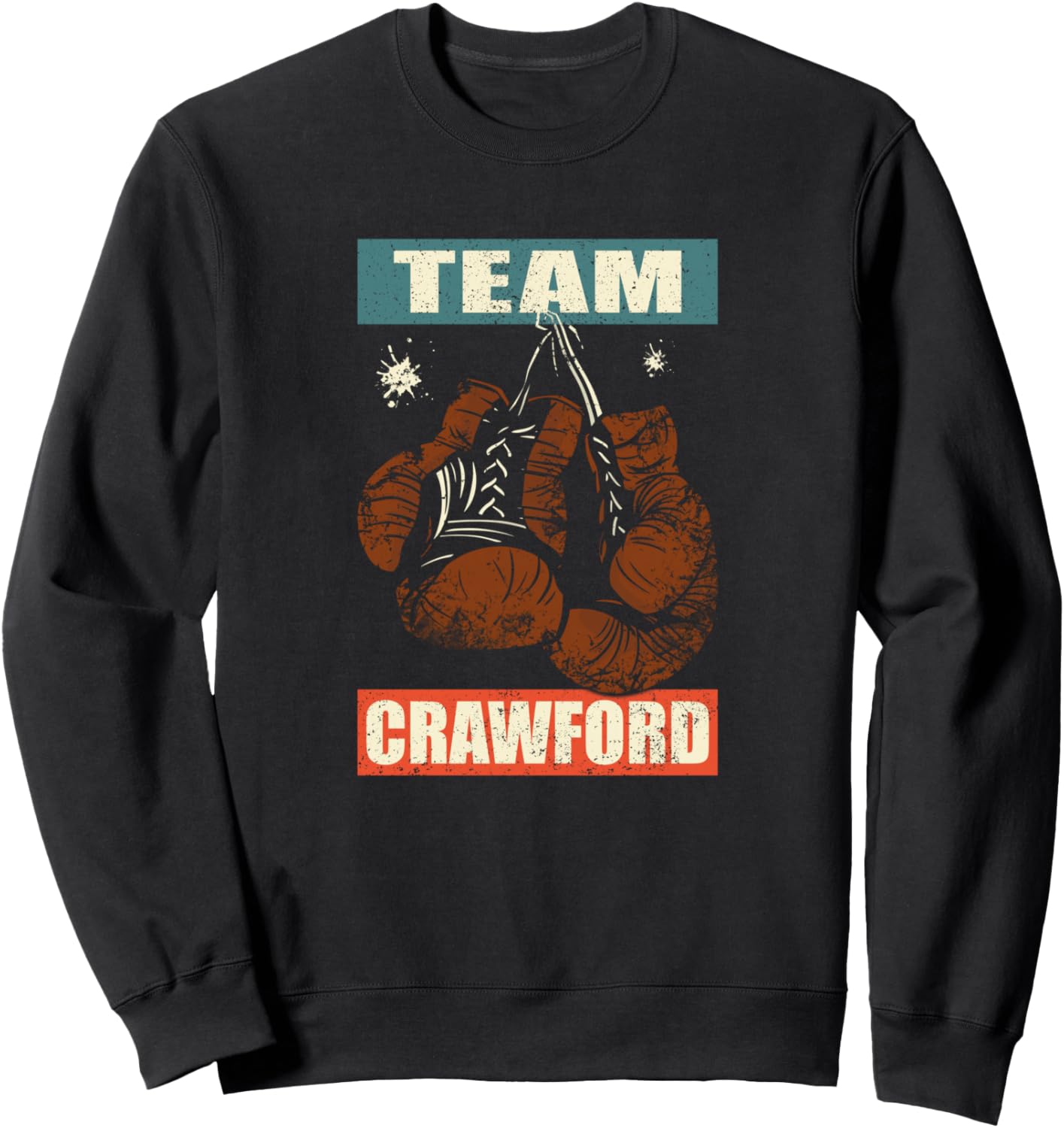 Crawford last name Retro Family Name Crawford Boxing Sweatshirt - Sweatshirt | Black
